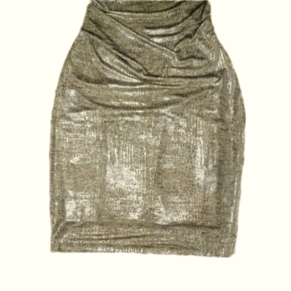 Vince Camuto Gold Metallic Cocktail Dress - Picture 4 of 5